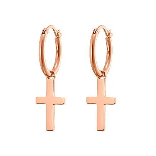 Heideman Ohrringe Damen aus Edelstahl in Roségold mit Kreuz, - Elegante Ohrringe für Damen aus antiallergischem Edelstahl, ideal für empfindliche Haut. Leicht und komfortabel, perfekt als Geschenk in einer edlen Box.
