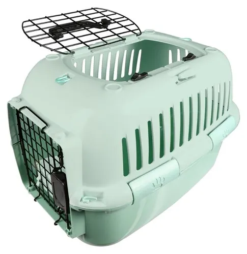Europet-Bernina Adventurer 50 Serene Edition Transportbox für Katzen - Tier-Transportbox in grün, ideal für sichere Reisen mit Ihrem Haustier, robust und komfortabel für Katzen und kleine Hunde.