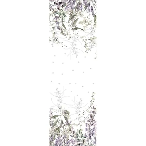 Garnier-Thiebaut Tischläufer Parfum De Lavande Mauve 50x155 cm - Tischläufer aus 50% Baumwolle und 50% Leinen, in bunten Lavendel-Drucken, ideal für stilvolle Tischdekorationen und besondere Anlässe.