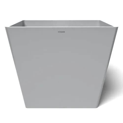 Valo Blumentopf POTS&MORE Prismo 50, quadratisch in Hellgrau - Blumentopf aus robustem Kunststoff, modern und zeitlos mit quadratischer Form, ideal für Pflanzen im Innen- und Außenbereich.