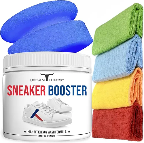 URBAN FOREST Sneaker Reiniger-Booster 250ml - Schuhpflegemittel für intensive Reinigung und Pflege, biologisch abbaubar und chemiefrei – perfekt für alle Schuhtypen, auch weiße Sneaker!