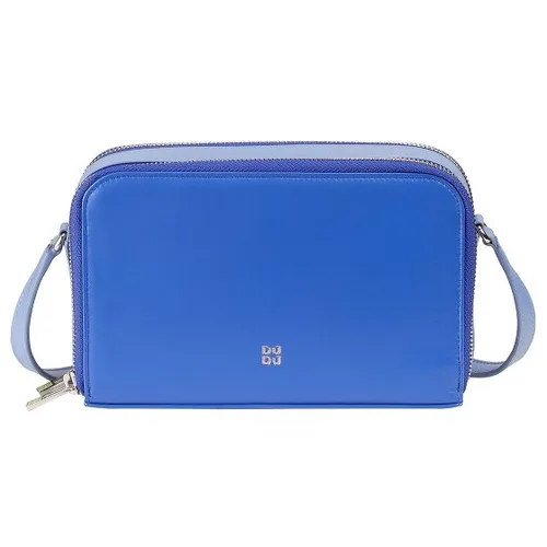 DuDu Umhängetasche aus Leder 19 cm in Blau - Handtasche aus hochwertigem Leder, perfekt für stilvolle Auftritte und praktische Nutzung im Alltag.