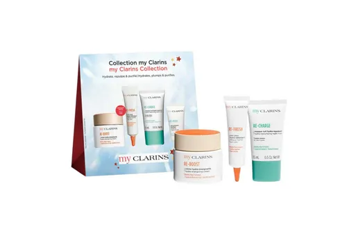 CLARINS my CLARINS Set Gesichtspflegeset 1 Stk - Tagescremes Set mit 4-Step-Routine für schöne Haut. Ideal für junge Frauen, enthält es eine energetisierende Feuchtigkeitscreme und praktische Reisegrößen für eine erfrischende Beauty-Erfahrung.