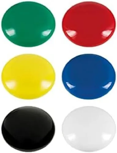 Westcott 6er Pack, 25 mm, rund, je 1x weiß, schwarz, rot, blau, gelb, grün, E-10815 00, Klein