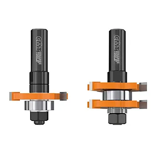 CMT ORANGE TOOLS 900.626.11 - Nut-Zapfen-Fräser Set S=12 D=47.6X19 - Entgrater Set für präzise Nut- und Federverbindungen, ideal für Holzarbeiten, langlebig aus Hartmetall gefertigt.