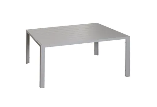 PROREGAL® Gartentisch Alu-Esstisch 72x140x80cm wetterfest Hellgrau Bistrotisch Gartentisch