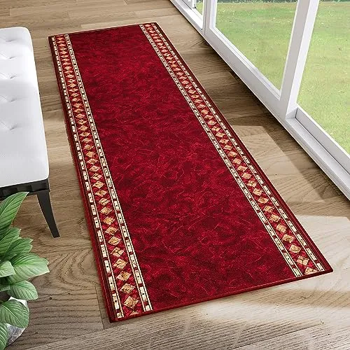 TAPISO Anti Rutsch Teppich Läufer 67 x 100 cm in rot von Tapiso
