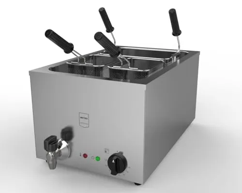 METRO Professional Elektro-Nudelkocher GNC1025 - 25L Edelstahl Nudelkocher - Grills - Leistungsstarker Elektro-Nudelkocher mit 3200 W, ideal für schnelle Zubereitung von Pasta in bis zu 25L Wasser, inklusive 3 Körben für unterschiedliche Portionen.