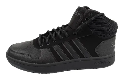 adidas Hoops 2.0 Mid B44621 - Herren-Sneaker in Schwarz - Sneaker für Herren mit weichem Warmfutter, knöchelhohem Design und rutschfester Gummi-Sohle für optimalen Tragekomfort und Style im Basketball-Look.