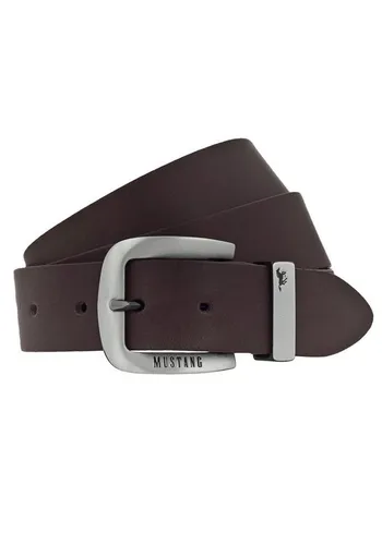 MUSTANG Ledergürtel mit Dornschließe aus geschwärztem Silber, 3,5 cm, Gr. 115, dunkelbraun - Hochwertiger Herren-Ledergürtel von MUSTANG, stufenweise verstellbar und ideal für legere sowie schicke Outfits. Langlebiges Material für einen stylishen Casual-Look.
