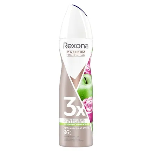 Rexona Maximum Protection Anti Transpirant Spray Fresh Apple & Rose Scent Deodorant mit 96 Stunden Schutz vor Schweiß und Körpergeruch 150 ml