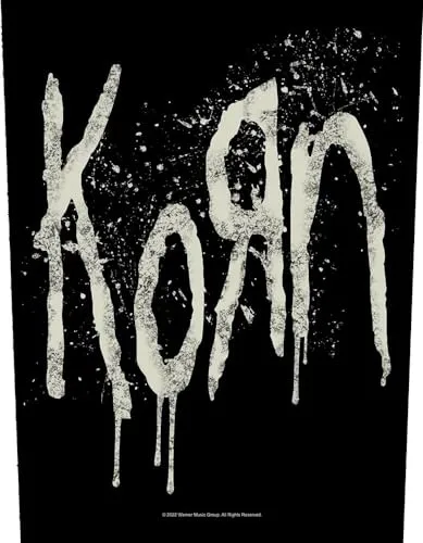 Razamataz – Offizieller Korn Splatter Logo 35,6 x 27,9 cm Rechteckiger Rückaufnäher mit Design, Schwarz, 14 x 11 cm, 1 Stück