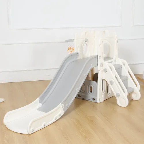 Baby Vivo Kinderrutsche – Stabil und für Drinnen & Draußen - Rutsche für Kinder von 1-11 Jahren, sehr stabil und einfach montierbar. Inklusive Basketballkorb, ideal für Spaß im Garten oder im Spielzimmer.