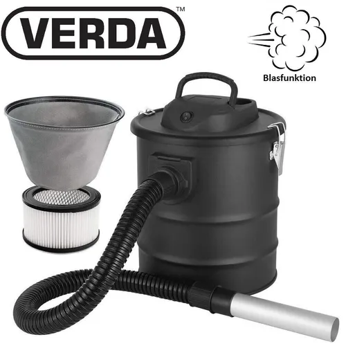 Verda Aschesauger 1200W SN119 mit DUAL Filter System - Aschesauger mit 15L Fassungsvermögen und HEPA Filter, ideal zum effizienten Absaugen von Asche und Pellets aus Kamin und Grill.