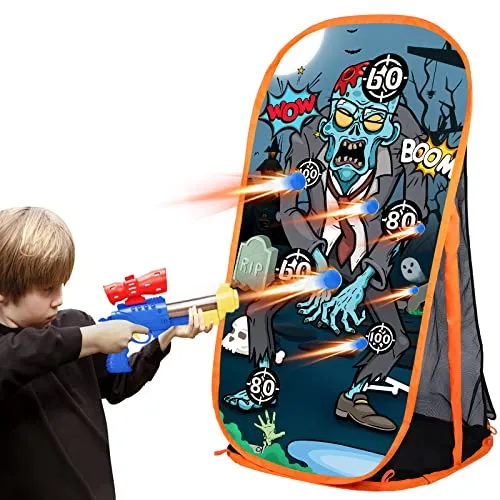 Zombie Schießscheibe für Nerf Gewehre - Spielzeug für Kinder - Ziele & Zubehör: Hochwertige Zombie-Schießscheibe mit Netz, ideal für Nerf Waffen, fördert die Hand-Auge-Koordination und sorgt für stundenlangen Spielspaß.