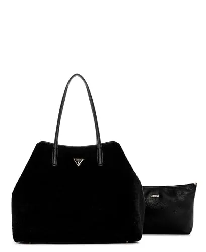 Guess Victtoria Large Shopper - Damen Handtasche in Schwarz - Stylische Guess Victtoria Large Shopper aus Kunstfell, ideal für den täglichen Gebrauch und die perfekte Ergänzung zu jedem Outfit.