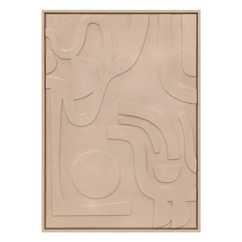Atmosphera 3D-Wanddeko Azra beige 50x70cm - Kunst mit Mischtechnik, beeindruckende 3D-Optik für eine stilvolle Wandgestaltung