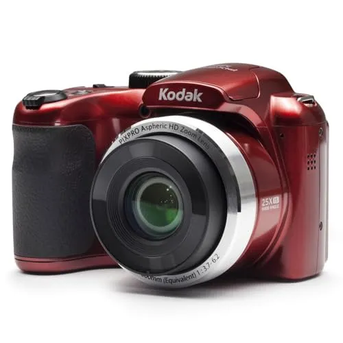 Kodak Astro Zoom AZ252 rot - Kompaktkamera mit 16 MP und 25-fachem optischem Zoom, ideal für kreative Fotografie und beeindruckende Bildqualität.
