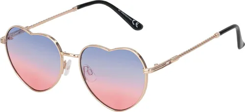 Damen Sonnenbrille Herz Form Designer 80er Modern Urlaub Sommer Strand 30497 Blau-Rot