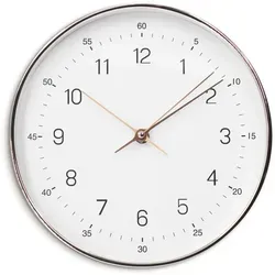 Wall-Art Wanduhr Modern Ø 25 cm Weiß und Roségold-Optik in weiß von Wall Art