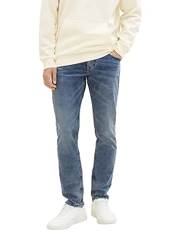 TOM TAILOR Denim Herren Piers Slim Jeans - Stylische Slim Fit Jeans im Five-Pocket-Style mit Stretch-Anteil für optimalen Tragekomfort und Bewegungsfreiheit. Ideal für lässige Looks und den Alltag.