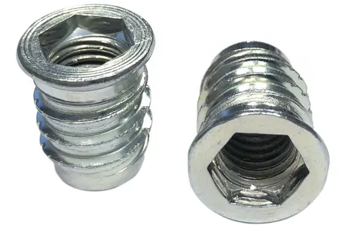 Einschraubmuttern mit Abdeckrand M4 10x8 mm - 12 St. Eindrehmuttern galv. verz.