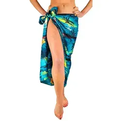 King Kameha Sarong Surf Funky Hawaii-Sarong Strand Pareo Cover-Up Damen Bikini, Pareo Cover-Up blau Gross