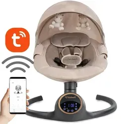 Kidwell Reve 2-in-1 Elektrische Babywippe & Babyschaukel Beige-Gold