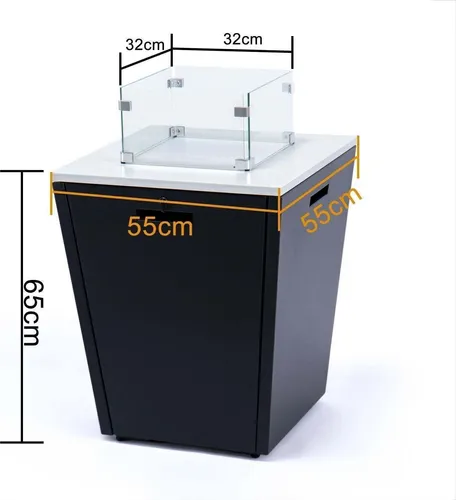 Luxus Gas Feuerschale I Feuerkorb Feuerstelle+Abdeckung+Gasschlauch Modell 2024 c