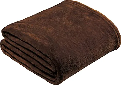 REDBEST Microfaserdecke Amarillo, Fleece-Wohndecke, Sofadecke braun Größe 150x200 cm - kuscheliger Teddyfleece, extra weich warm, pflegeleicht, waschbar