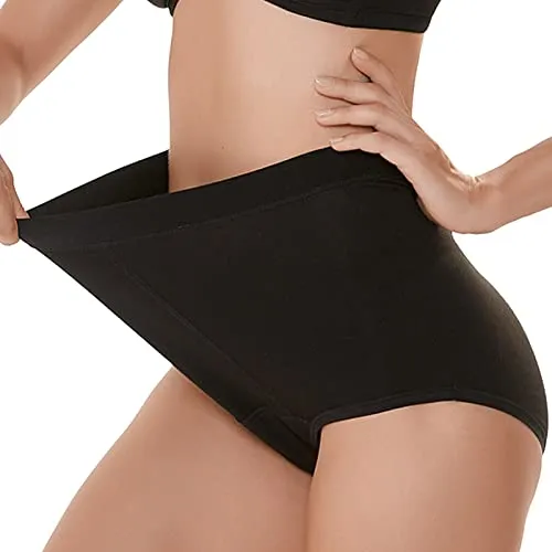Waschbarer Inkontinenz Slip Hosen Höschen Inkontinenz Slip für Damen 4 Lagen Atmungsaktives Gewebe Auslaufsicheres Höschen mit Hoher Taille Frauen Höschen,3XL,Black