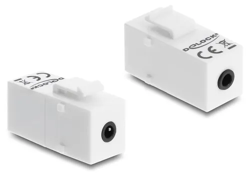 DeLOCK 87234, Flach, Weiß, 3.5mm, 3.5mm, Weiblich, Weiblich