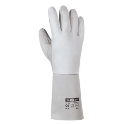 teXXor® Schweißerhandschuh ARGON I - 12er PACK (Paar) - Hochwertige Schweißerhandschuhe aus 100% Ziegen- und Schafsnappaleder, Größe 8, ideal für den professionellen Einsatz, bietet hervorragenden Schutz und Komfort.