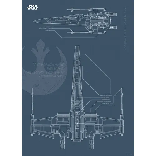 Wandbild STAR WARS BLUEPRINT X-WING - 50x70 cm Wandbild Grafik Poster