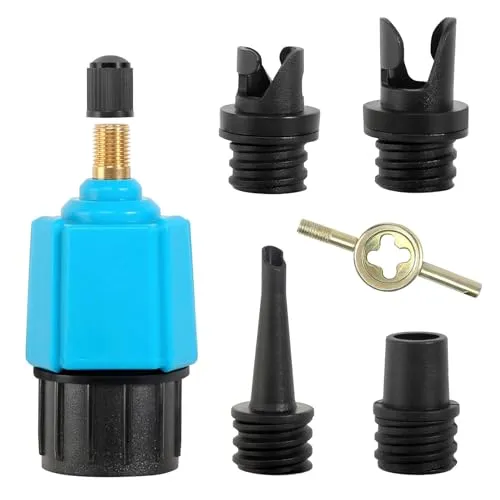 SUP Pumpenadapter, Stand Up Paddle Board Luftpumpe Adapter, SUP Adapter für Kompressor, mit 4 Gasdüse Sup Ventil Adapter, für Alle Arten Schlauchboot Kajaks Paddle Board Ventiladapter Zubehör