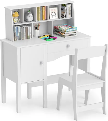 GOPLUS Kinder Schreibtisch Set mit Stuhl – Ergonomisches Lernmöbel für Kinder