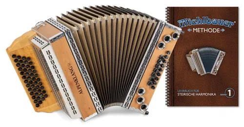 Alpenklang Pro Alpline 34 Eco Harmonika G-C-F-B MB Set inkl. Michlbauer Schule