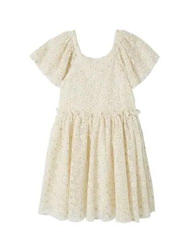 Vertbaudet Festliches Mädchen Tüllkleid mit Stickerei vanille 110