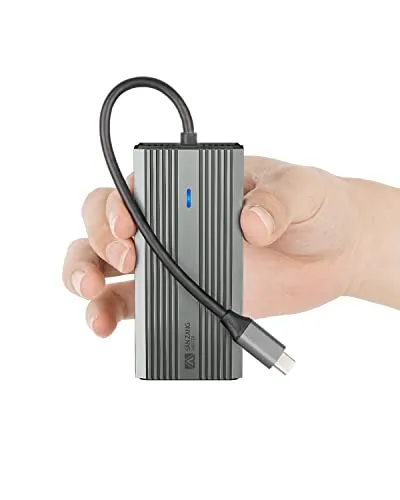 in 1 USB C Hub HDMI 4K USB C Adapter, Aluminiumgehäuse USB-C Dongle, 4K HDMI Ausgang, USB3.0 Anschluss, PD 60W Ladegerät, kompatibel für Steam Deck und den meisten Typ-C Geräten 5