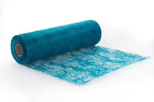 25m Sizoflor ® Original Tischband Tischläufer Tischdeko Faserseide 30cm / 300mm, Farbe:türkis