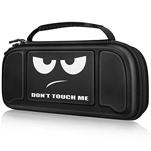 FINTIE Tasche für Nintendo Switch/Switch OLED-Modell Hori Split Pad Pro mit Handheld Controller, [Stoßfeste] Hartschalen Tragetasche mit 30 Spielkartenhaltern & Innere Netztasche, Don't Touch