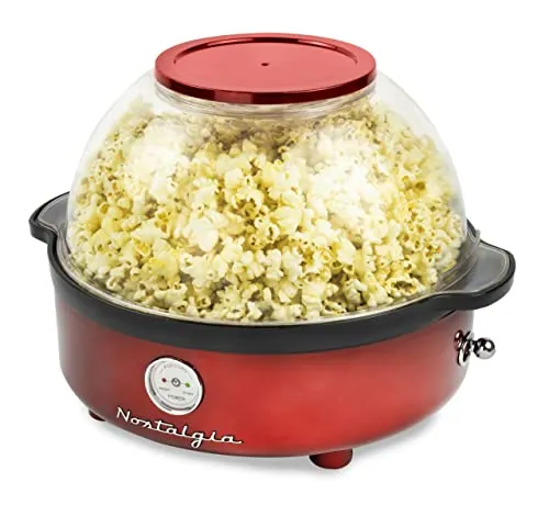 Nostalgia CLSP6RR Retro Stirring Popcorn Maker 5.5 L - Red