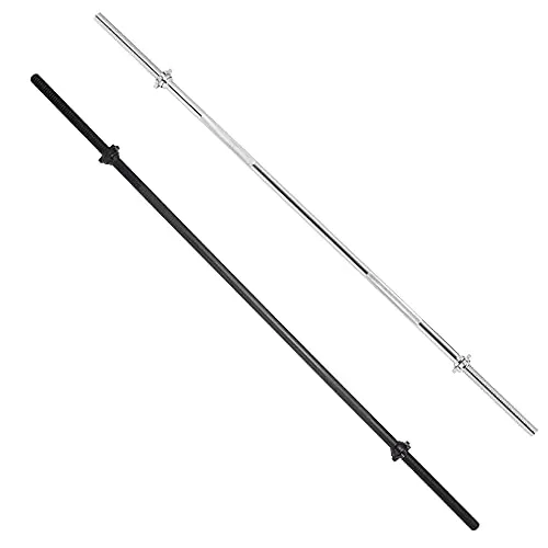 GORILLA SPORTS Langhantelstange 170 cm - Robuste Langhantelstange in Chrom und Schwarz für intensives Krafttraining. Mit 200 kg max. Belastbarkeit und 2 Sternverschlüssen. Ideal für den Aufbau von Muskelkraft und Koordination.
