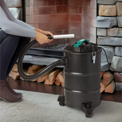 Navaris Aschesauger Pelletofen - 1000W Kaminsauger mit 20L Tank - Aschesauger für Kamin und Pelletofen, ideal für effiziente Trocken- und Nassreinigungen. Mit waschbarem HEPA-Filter und großem 20-Liter-Metalltank für lange Einsatzzeiten.