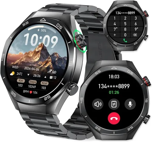 TAYSHILEY Herren Smartwatch 1.52 Zoll HD Touch Fitness Tracker IP67 Bluetooth