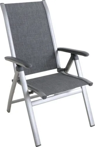MWH Klappstuhl Elo grau – pulverbeschichtetes Aluminiumgestell - Campingstuhl mit leichtem, pulverbeschichtetem Aluminiumgestell, ideal für Outdoor-Aktivitäten und einfach zu transportieren.