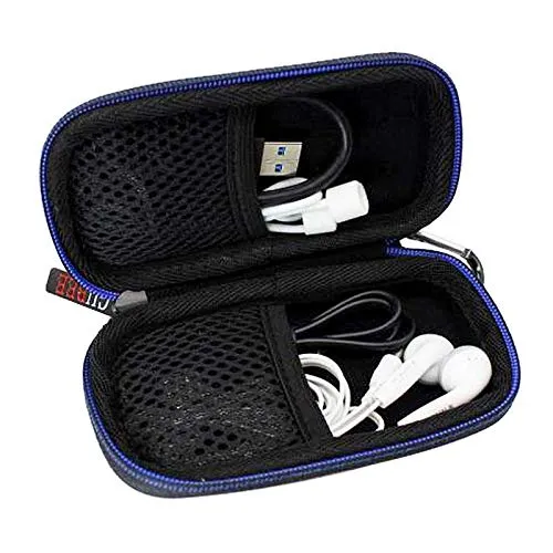 GUBEE Kopfhörer Tasche mit Schnalle,Tragbar Aufbewahrungskoffe Hart Reise Case Hülle Etui für In Ear Ohrhörer,MP3 Player, iPod Nano,Daten und Ladekabel (schwarz)