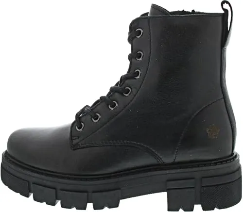 Apple of Eden Damen Schnürstiefel Schwarz, Größe 38 - Wanderschuhe mit hochwertiger Verarbeitung, Innenreißverschluss und praktischer Fersenschlaufe – ideal für trendige Outdoor-Abenteuer und Komfort.