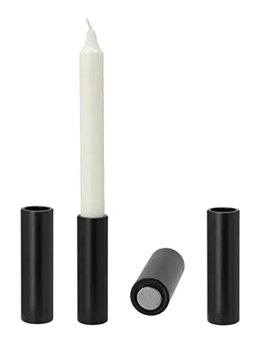 Spetebo Magnet Stabkerzen Halter 4er Set - stilvolle Deko für jeden Anlass - Kerzenständer aus schwarzem Metall, ideal für festliche Anlässe. Mit magnetischer Halterung für sicheren Halt auf Deko-Tabletts.