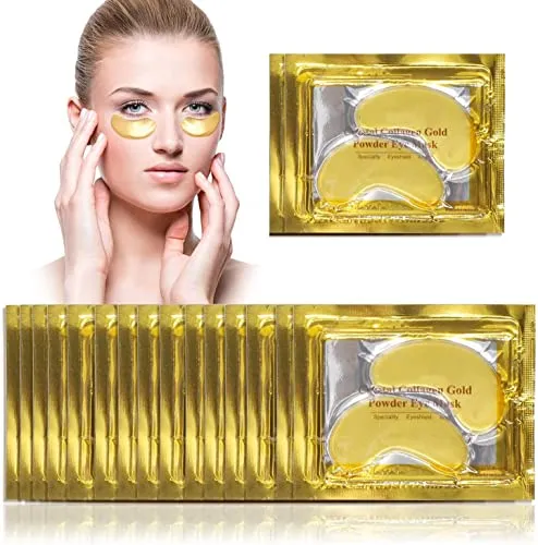 24k Collagen-Augenmaske, Premium Anti-Aging, Anti Falten, Feuchtigkeitspflege unter den Augen, entfernt Augenbeutel, Augenringe, feuchtigkeitsspendend(10 Paar)